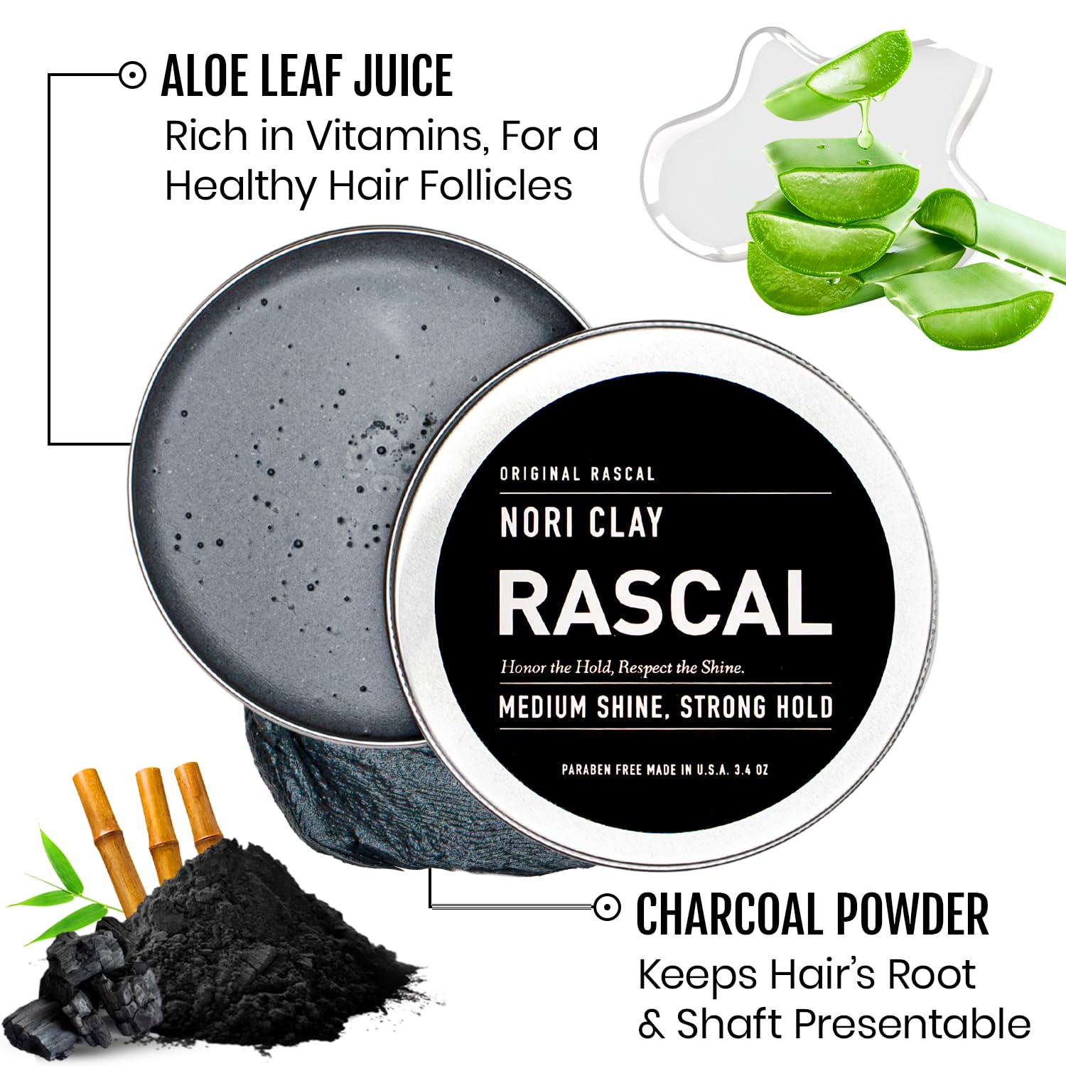 Amazon.com: Rascal Nori Clay - Hair Styling Clay for Medium Shine